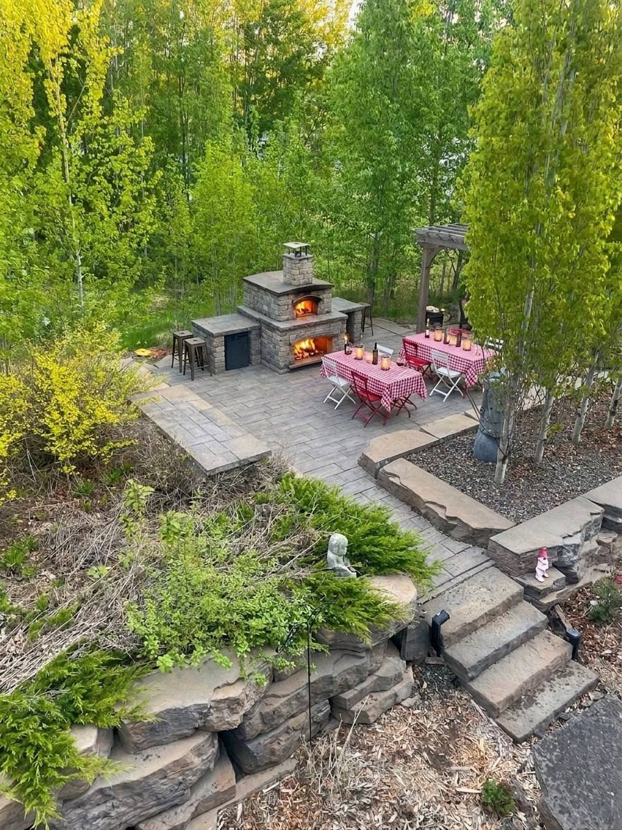 Pizza oven terrace